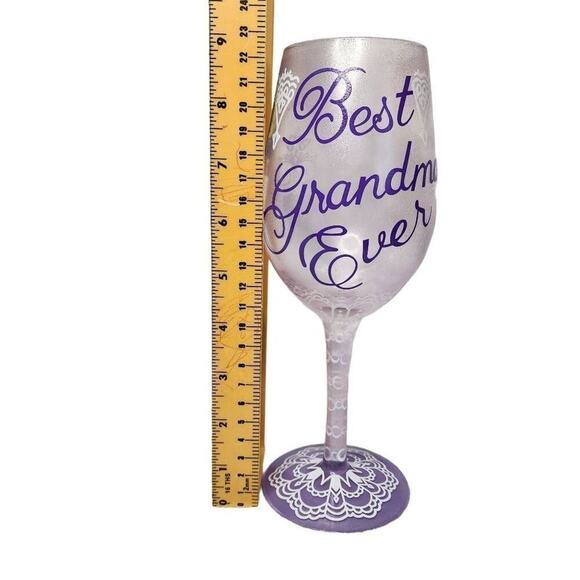 Lolita Bar Drinkware, The Best Grandma Ever Frosted Champagne Wine Glass - Picture 3 of 7